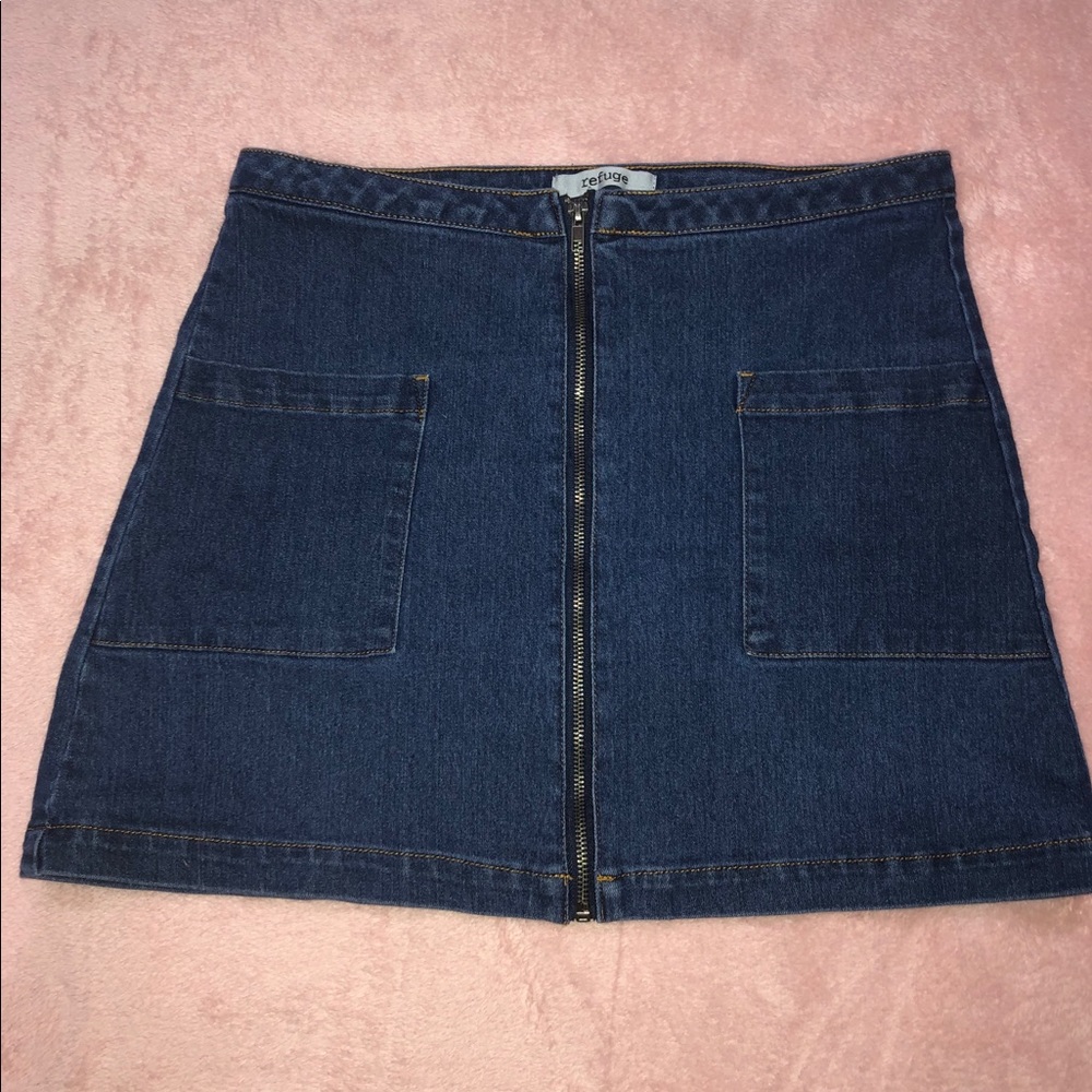 Charlotte Russe Zip-Up Jean Skirt